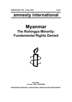 Myanmar, The Rohingya Minority: Fundamental Rights Denied
