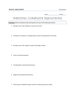 WRITING COMPLETE EqUATIONS