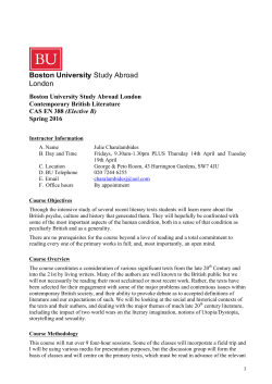 Boston University Study Abroad London Contemporary British