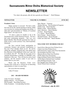 srdhs 2007 schedule - Sacramento River Delta Historical Society