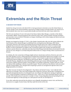 Extremists and the Ricin Threat