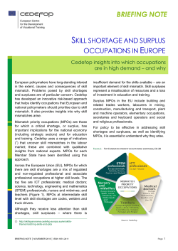 Skill shortage and surplus occupations in Europe