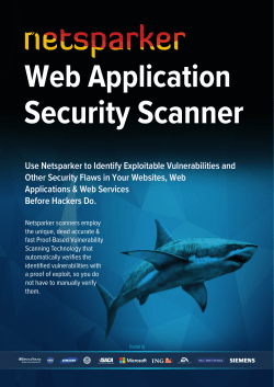 Use Netsparker to Ident fy Explo table Vulnerab l t es and Other