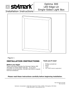 Installation Instructions Optima 300 LED Edge-Lit Single