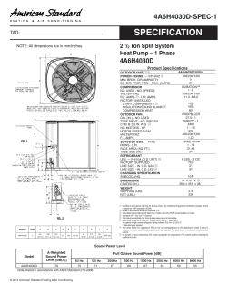 Specification 2-1/2 Ton Split System Heat Pump 1