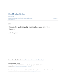 You`re All Individuals: Brettschneider on Free Speech
