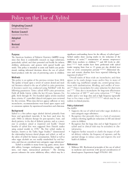 Policy on the Use of Xylitol in Caries Prevention