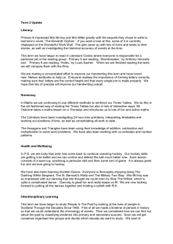 Term 2 Update Literacy Primary 6 impressed Mrs McVey and Mrs