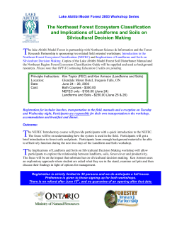 Indroduction to the Northeastern Forest Ecosystem Classification