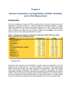 Nutrient Composition and Digestibility of DDGS
