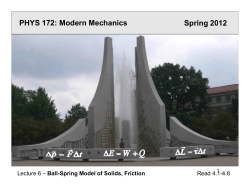 Spring 2012 PHYS 172: Modern Mechanics