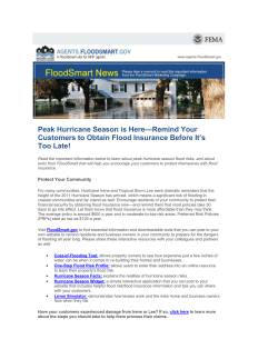 Peak Hurricane Season is Here&mdash;Remind Your Customers to Obtain