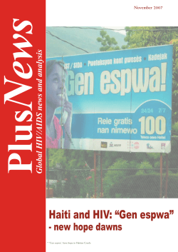 Haiti and HIV: &ldquo;Gen espwa&rdquo;