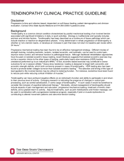 Tendinopathy - The Ohio State University Wexner Medical Center