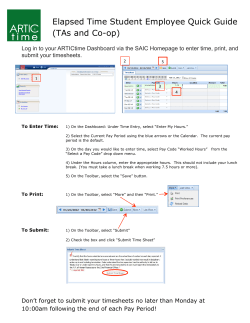 Elapsed Time Student Employee Quick Guide (TAs and Co-op)