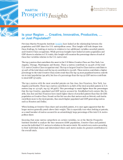 Is Your Region Creative, Innovative, Productive or Just Populated?