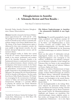 Paleoglaciations in Anatolia: &ndash; A Schematic Review and First