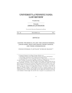 Leaving the Bench, 1970&ndash;2009: The Choices Federal Judges Make