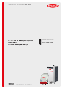 Examples of emergency power switchover Fronius Energy Package