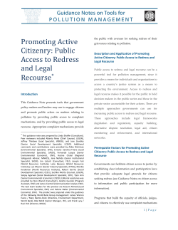 Public Access to Redress and Legal Recourse