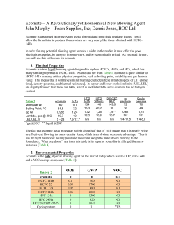 Ecomate - A Revolutionary yet Economical New Blowing Agent