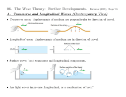06. The Wave Theory: Further Developments.