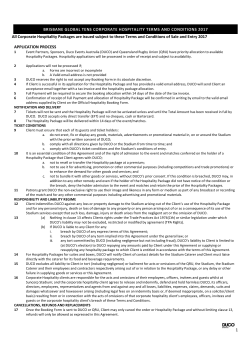 1 BRISBANE GLOBAL TENS CORPORATE HOSPITALITY TERMS