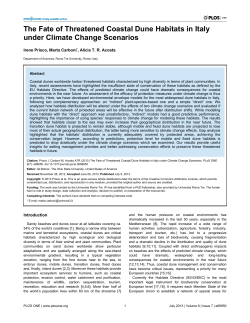 The Fate of Threatened Coastal Dune Habitats in Italy under Climate