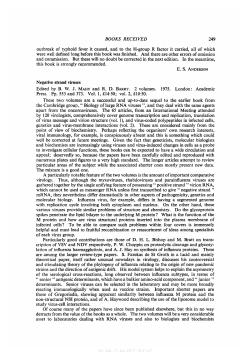 BOOKS RECEIVED 249 outbreak of typhoid fever it caused, and to