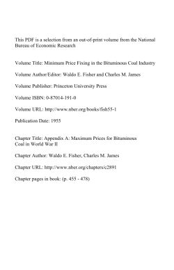 Appendix A: Maximum Prices for Bituminous Coal in World War II