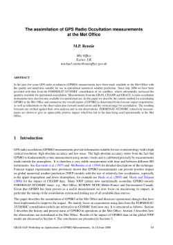 The assimilation of GPS Radio Occultation measurements
