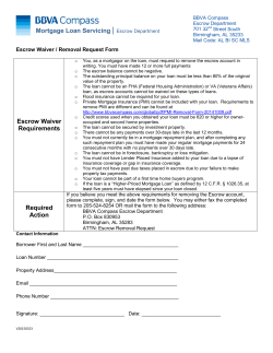 Escrow Removal Form