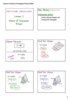Lesson 2 Volume of Triangular Prisms Notes