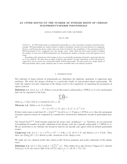 AN UPPER BOUND ON THE NUMBER OF INTEGER