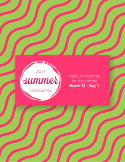 2016-2017 Summer Housing Brochure