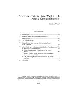 Prosecutions Under the Adam Walsh Act