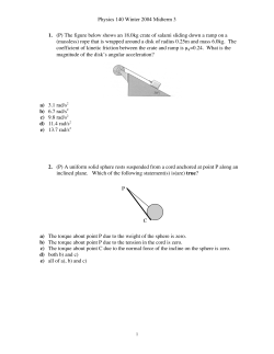 Physics 140 Winter 2004 Midterm 3 1.
