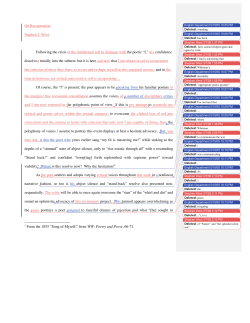 On Recuperation Stephen J. West Following the crisis of the
