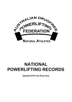 national powerlifting records - Australian Drug Free Powerlifting