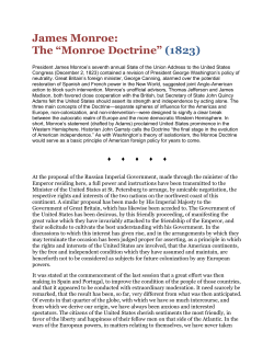 James Monroe: The &ldquo;Monroe Doctrine&rdquo; (1823) - apush-xl