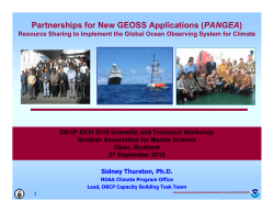 Partnerships for New GEOSS Applications (PANGEA)