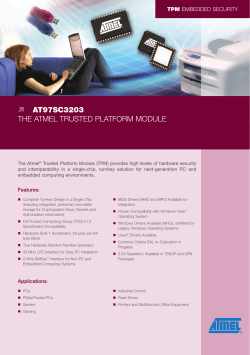 at97sc3203 THE ATMEL TRUSTED PLATFORM MODULE