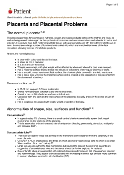 Placenta and Placental Problems