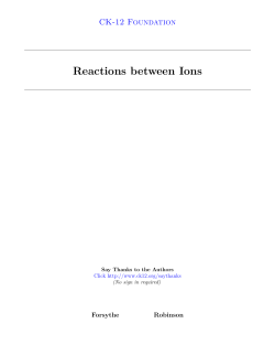 Reactions between Ions