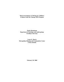 Short-term Impacts of Moving for Children