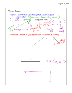 Vector Review v component form: direction: direction (angle) in