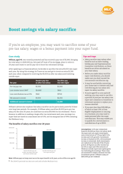 Boost savings via salary sacrifice