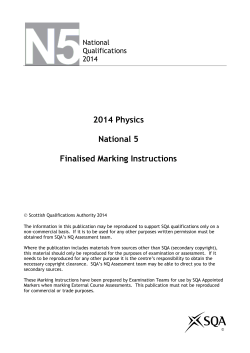 2014 Physics National 5 Finalised Marking Instructions
