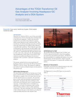 Advantages of the TOGA-Transformer Oil Gas