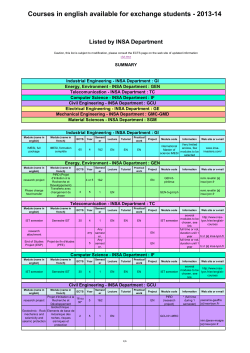 Courses in english available for exchange students